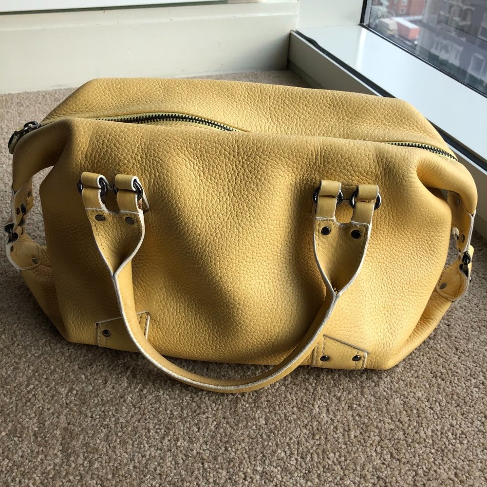 Cole Haan Village Satchel, Yellow Pebble Leather